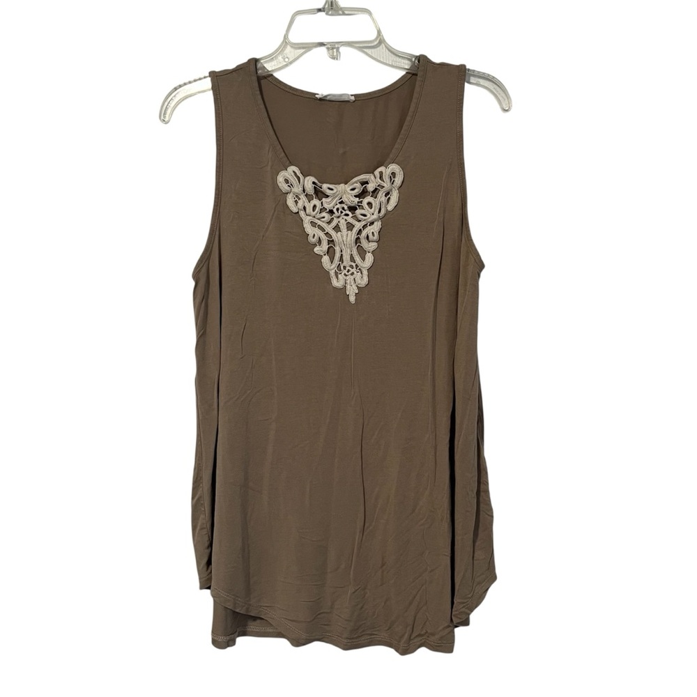 BomBom size large women’s tan and cream tank top